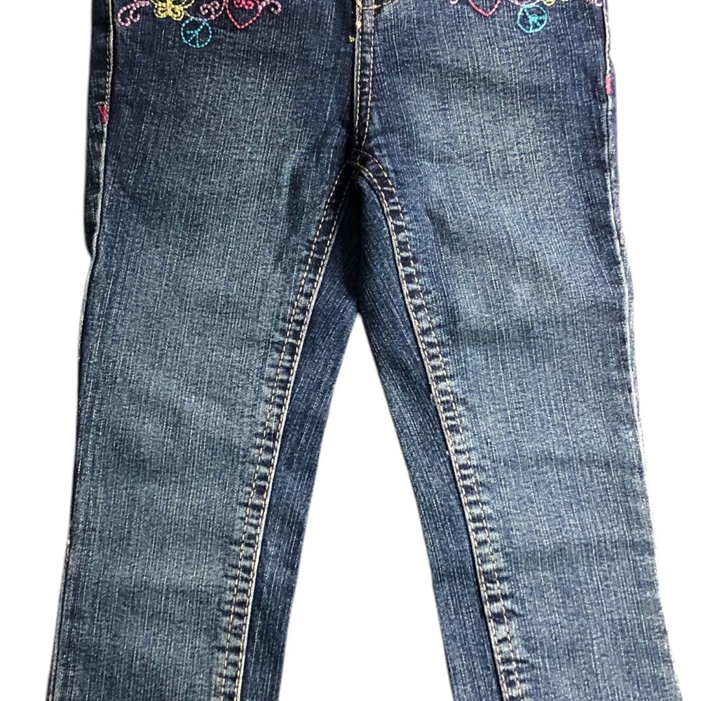 London Blues Medium Wash Jeans Size Girls 2-3 Embroidered New